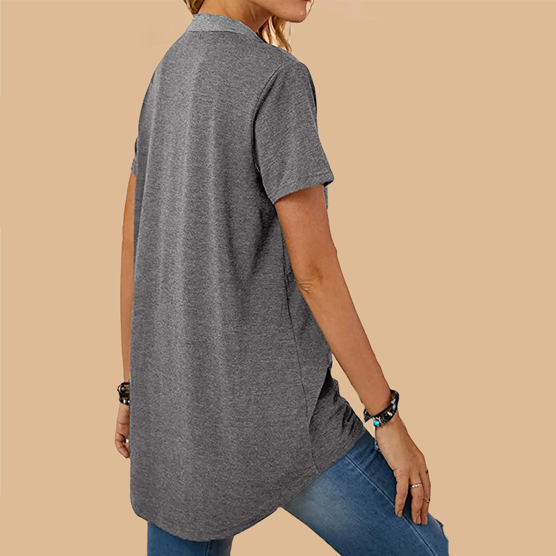 Single Breasted Loose Casual Short Sleeve T-Shirt