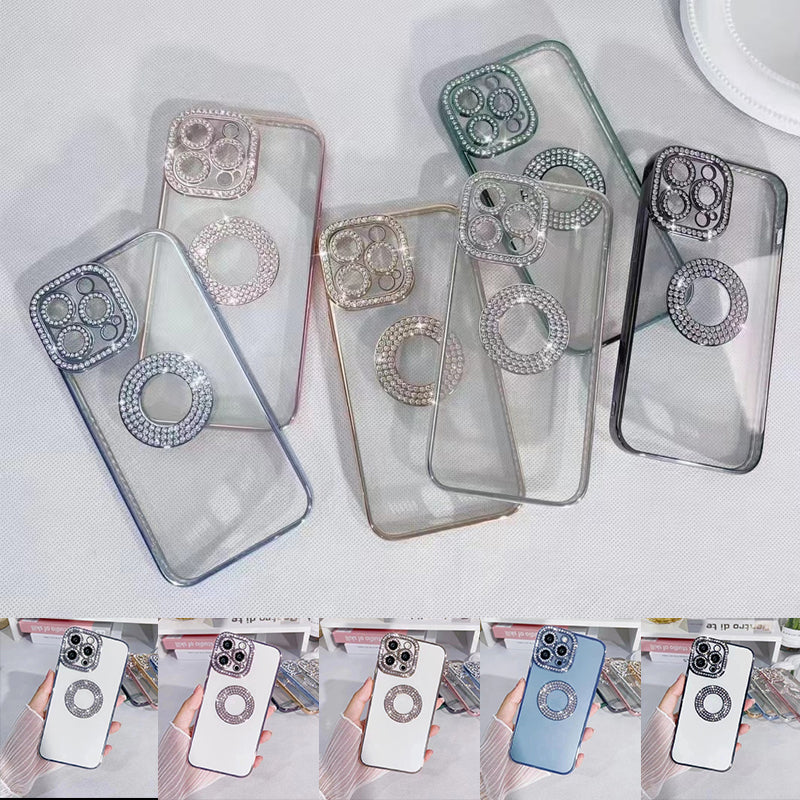 Rhinestone Soft Silicone Luxury Fashion Protective Transparent Phone Case