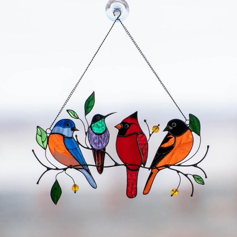 Birds Stained Glass Window Hangings 🎁Mother's Day Promotion🐦