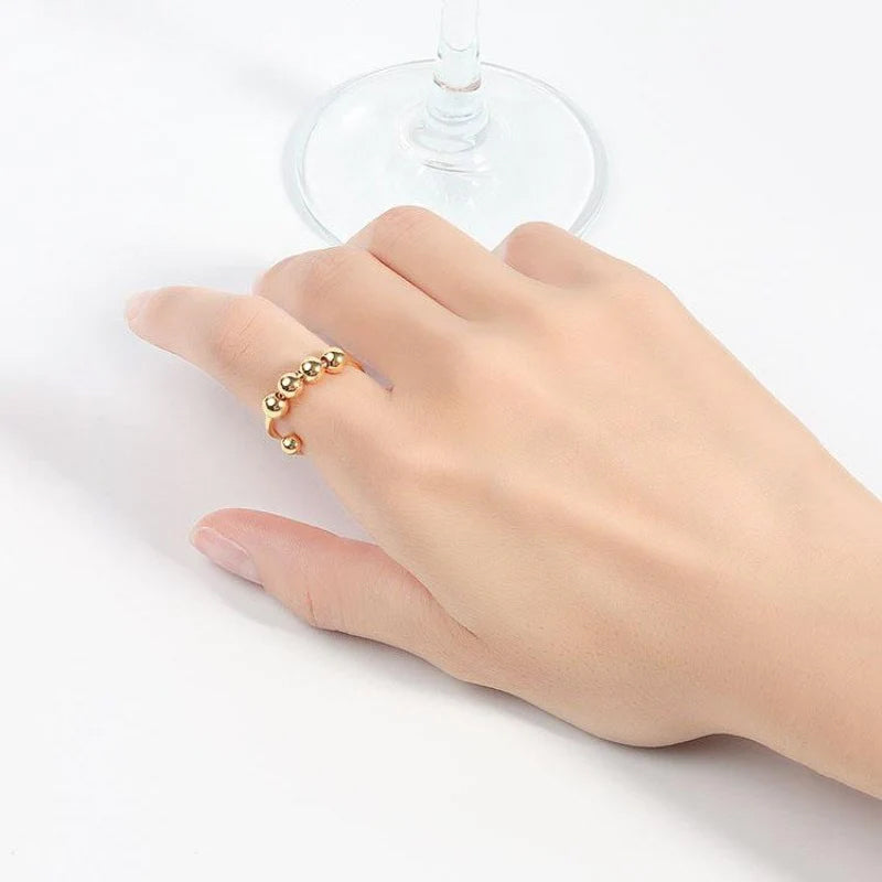 4 Beads Adjustable Anxiety Relief Ring