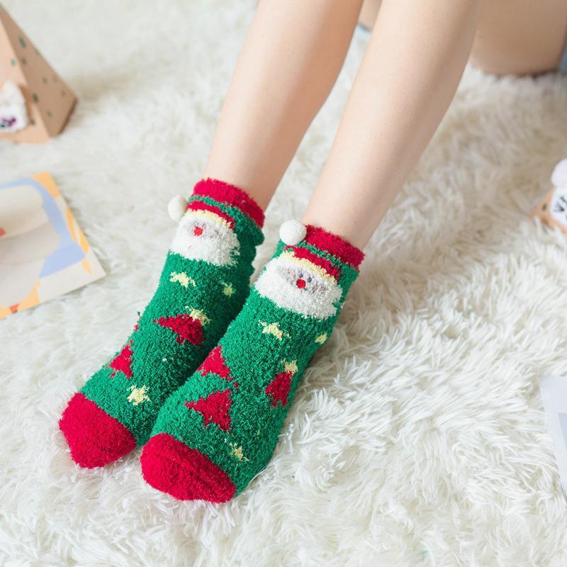 Christmas-themed Coral Fleece Soft Warm Socks