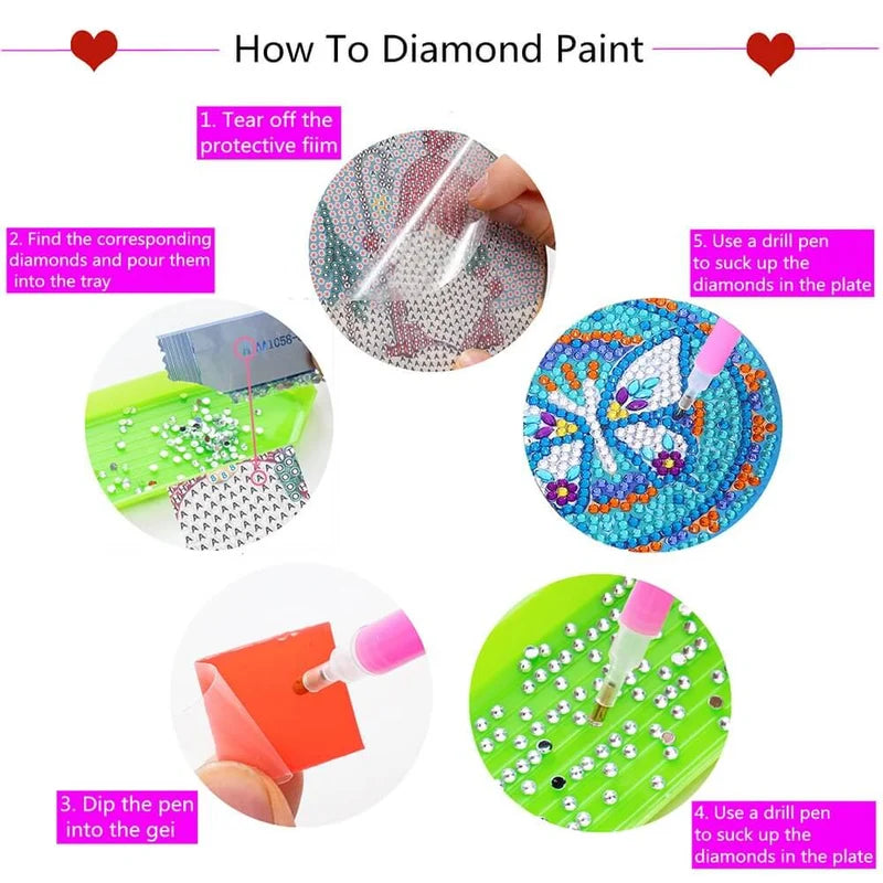 🌸Diamond Crafts Coasters Diamond Painting Coasters (Mandala)