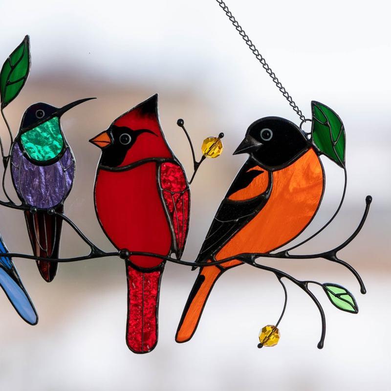 Birds Stained Glass Window Hangings 🎁Mother's Day Promotion🐦