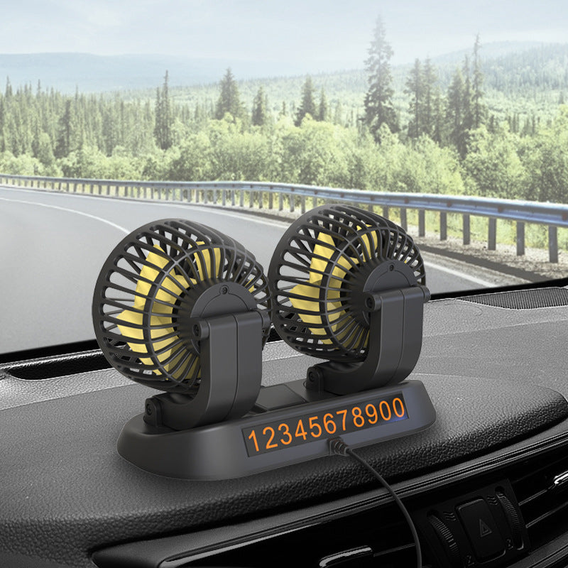 Foldable Car Dual-Head Fan