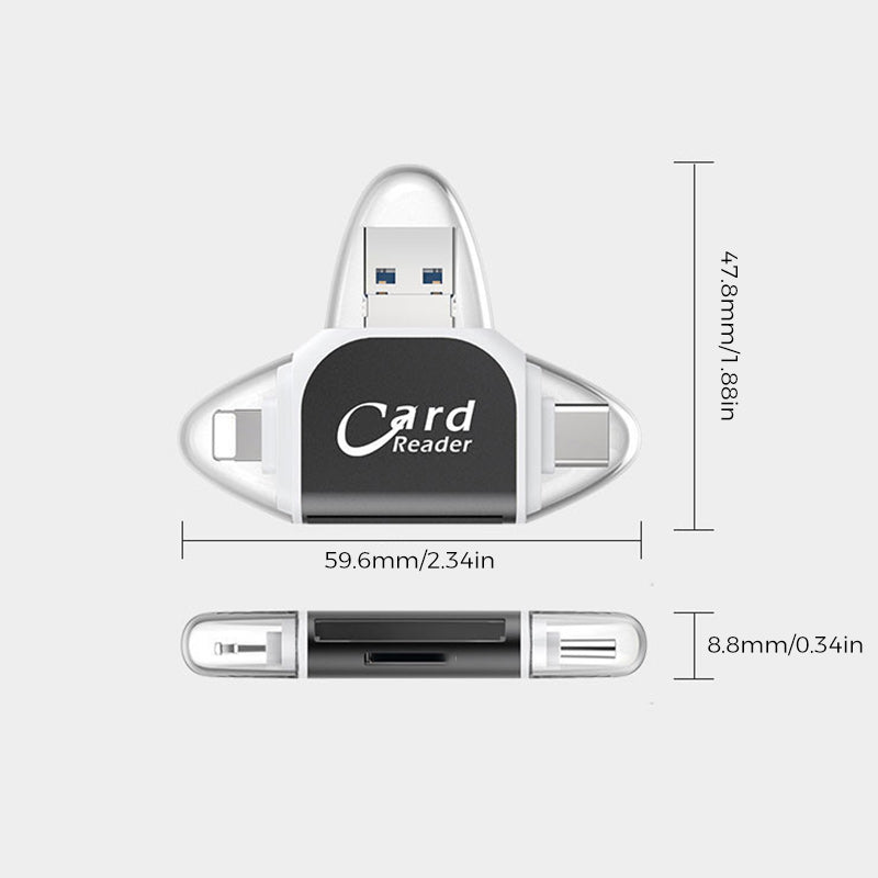 Multi-Port 4 in1 Universal SD TF Card Reader