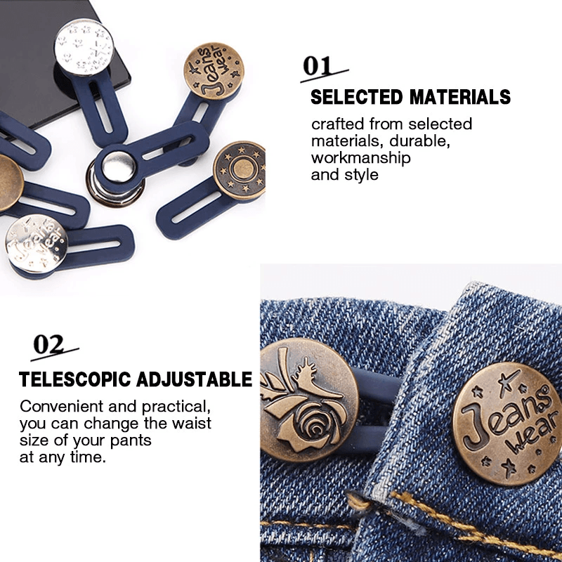 Jeans Retractable Buttons Extension Buckle