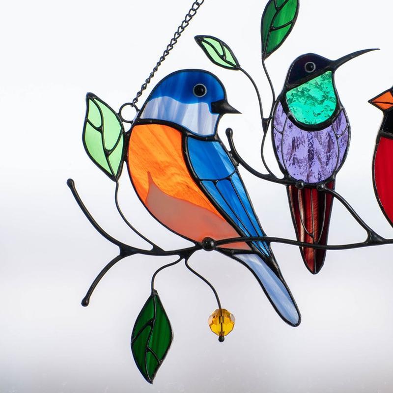 Birds Stained Glass Window Hangings 🎁Mother's Day Promotion🐦