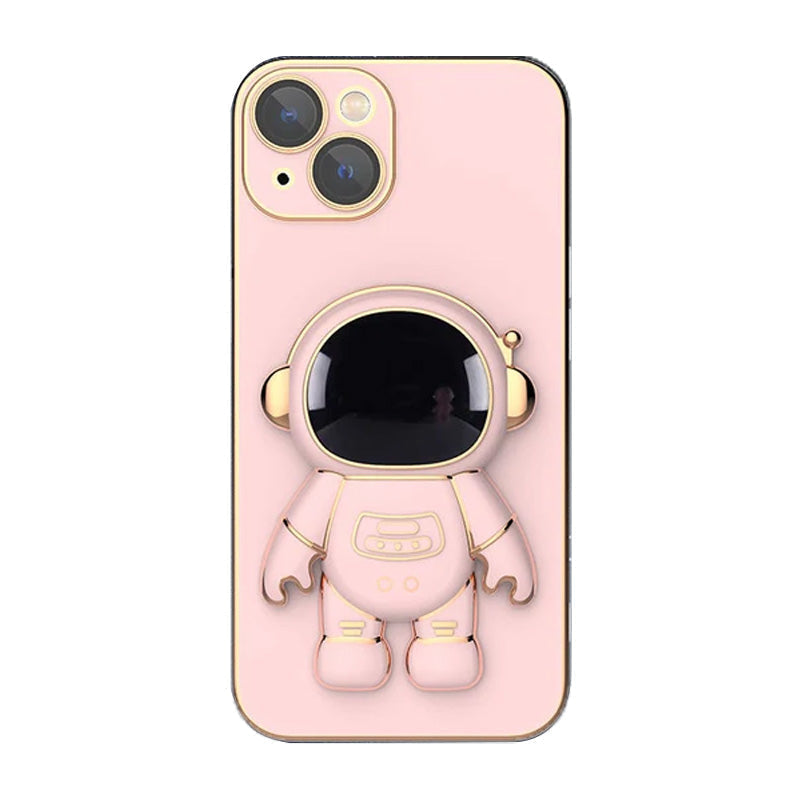 6D Plating Astronaut Hidden Stand Case Cover for iPhone