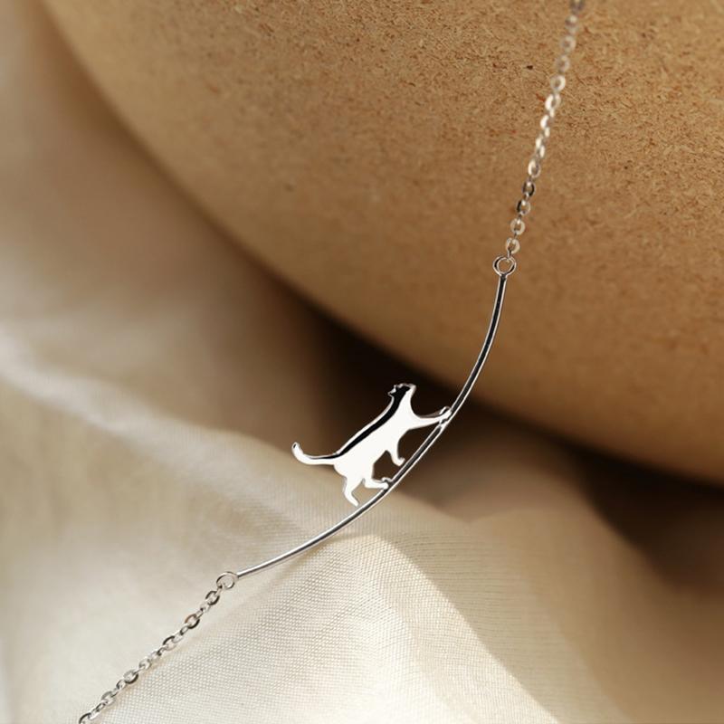 Cute Walking Cat Clavicle Chain Necklace