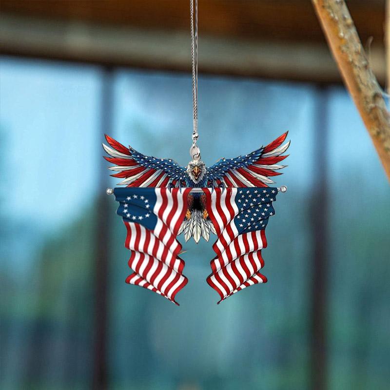 American Flag Car Mirror Decorative Pendant