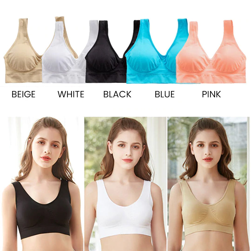 Wireless and breathable bras