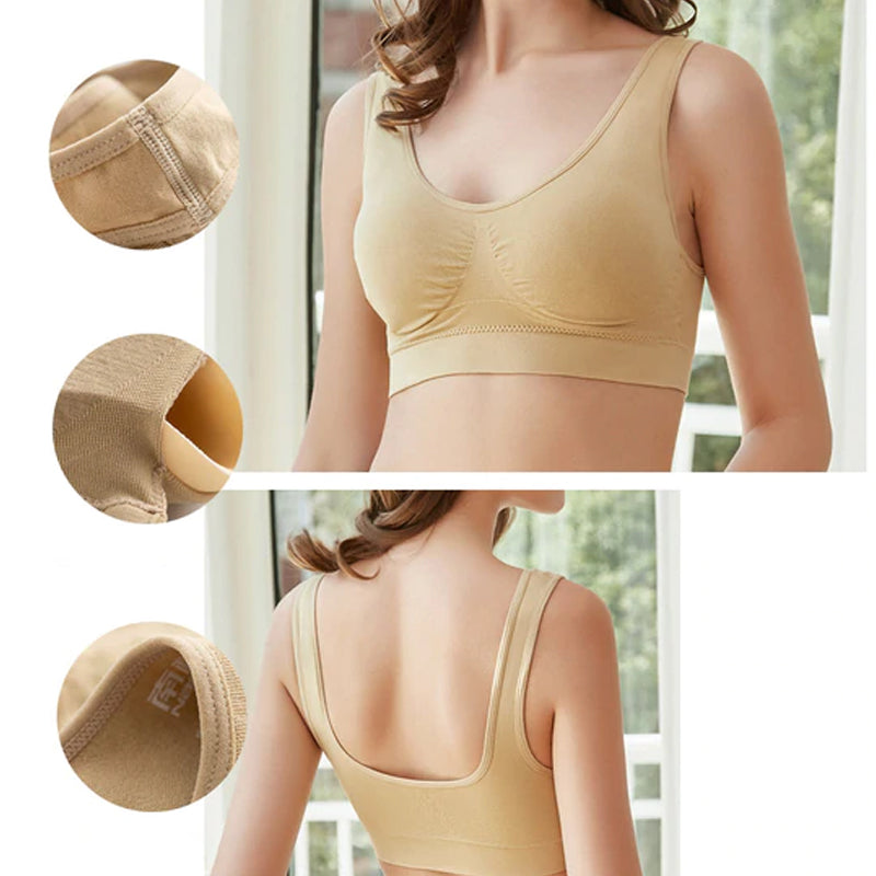 Wireless and breathable bras