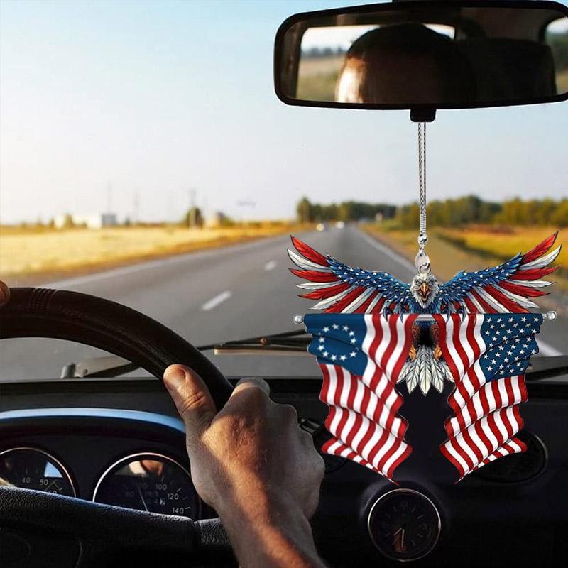 American Flag Car Mirror Decorative Pendant