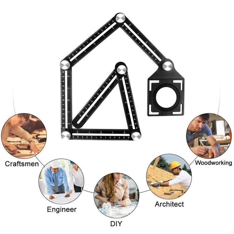 Amenitee® Six-Sided Aluminum Alloy Angle Measuring Tool