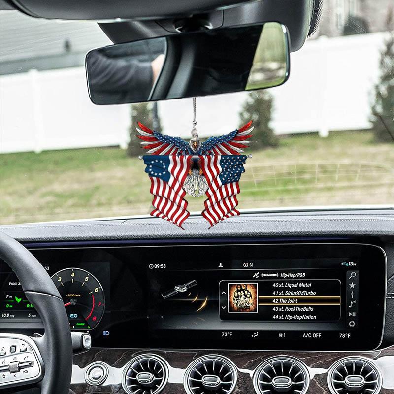 American Flag Car Mirror Decorative Pendant