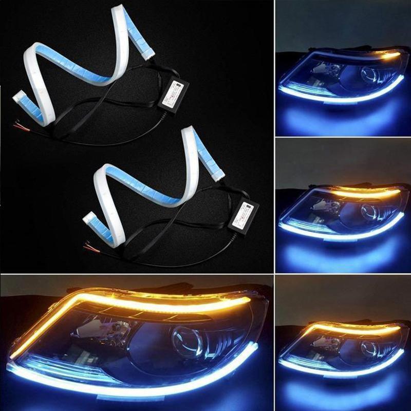 Flexible DRL LED Night & Daytime Running Light Strip (No Disassembling Needed)