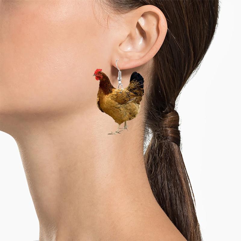 Unique Chicken Earrings