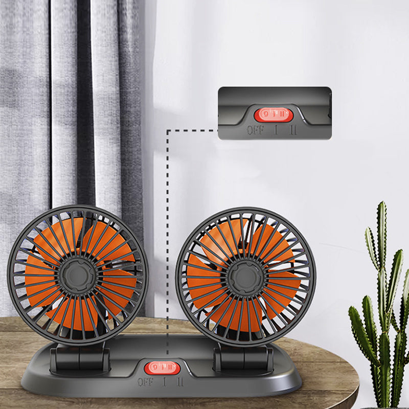 Foldable Car Dual-Head Fan