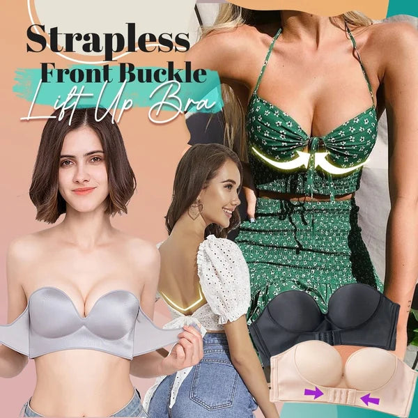 Strapless Front Buckle Lift Bra