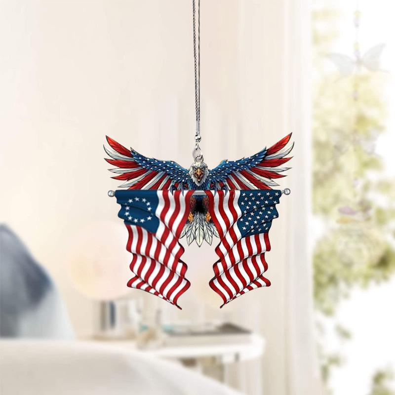 American Flag Car Mirror Decorative Pendant