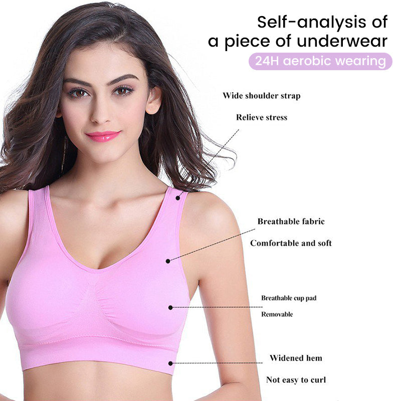 Wireless and breathable bras