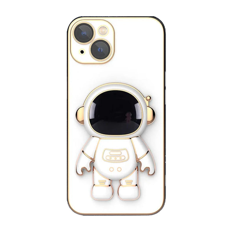 6D Plating Astronaut Hidden Stand Case Cover for iPhone