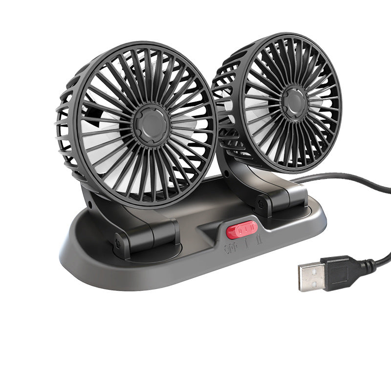 Foldable Car Dual-Head Fan